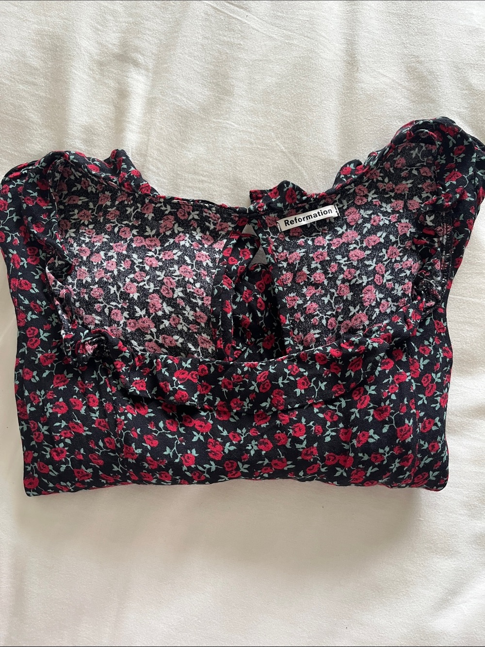 Reformation Ruffled Rose Crop Top - Picture 13 of 13
